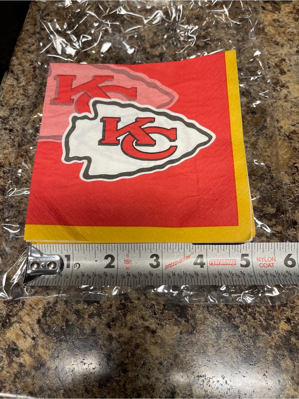 Kansas City Chiefs Red Logo Paper Napkins - 16 pieces 5”x5”